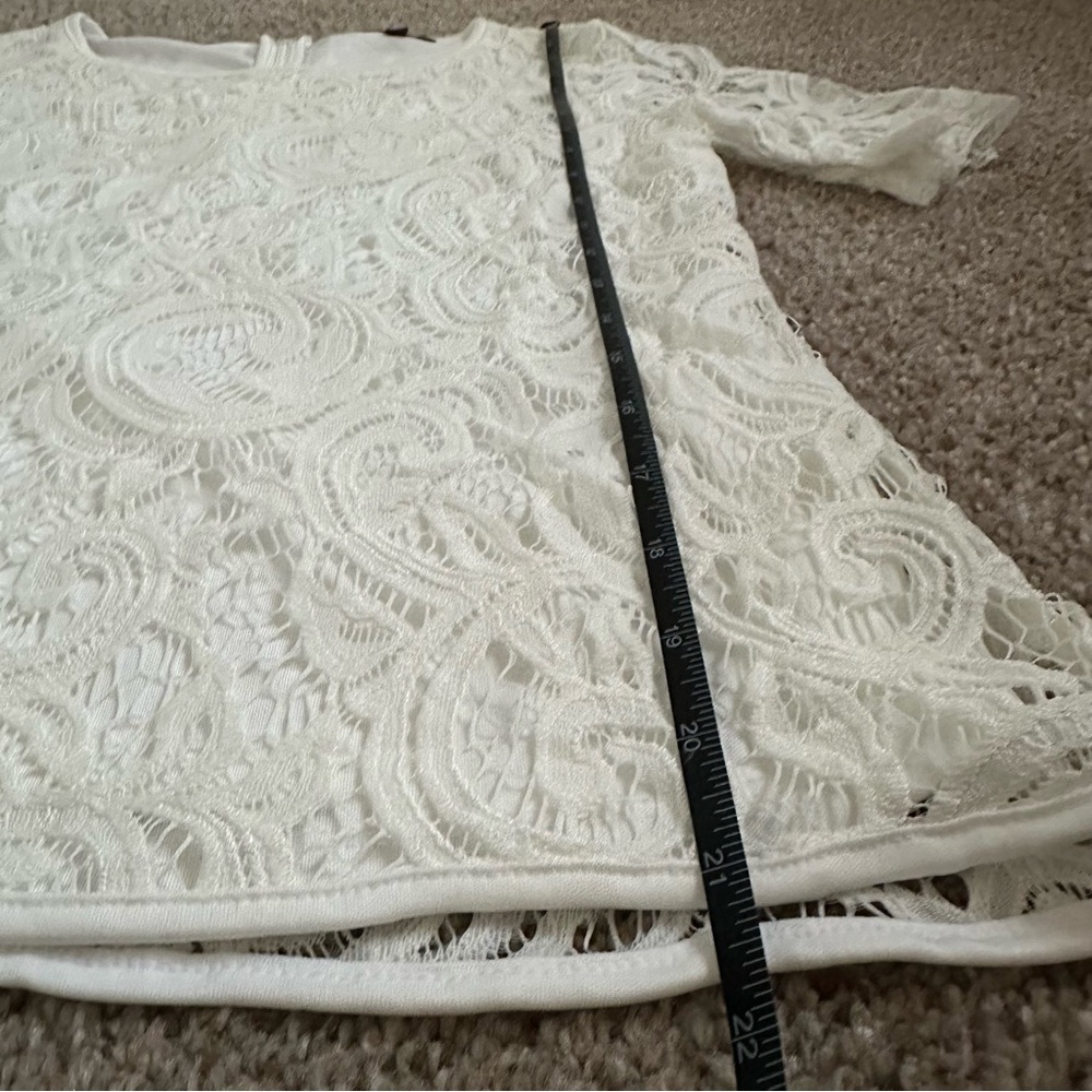 🪽 (NWOT) Adrianna Papell • White Lace Blouse - Picture 7 of 10